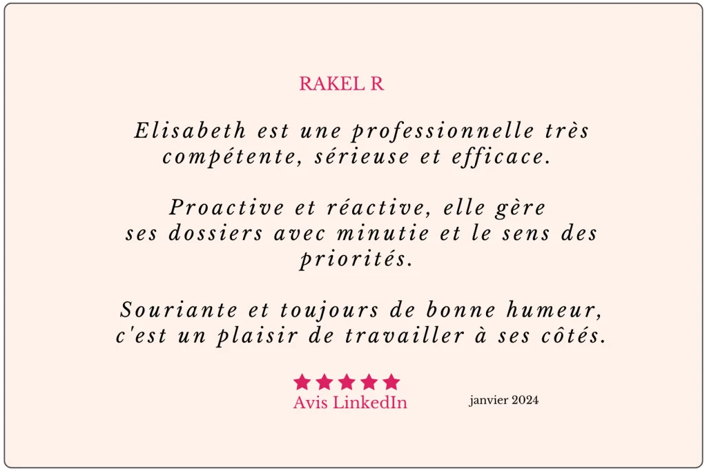 Un avis linkedIn qui met en avant les compétences Relationnelles dans sa gestion opérationnelle.